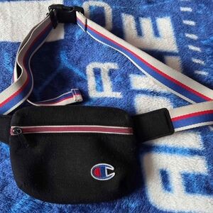 Champion Black Belt Bag with Red and Blue Accents